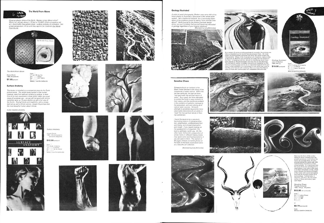 Páginas interiores del _Catálogo de la Tierra completa_, otoño 1968. Internet Archive