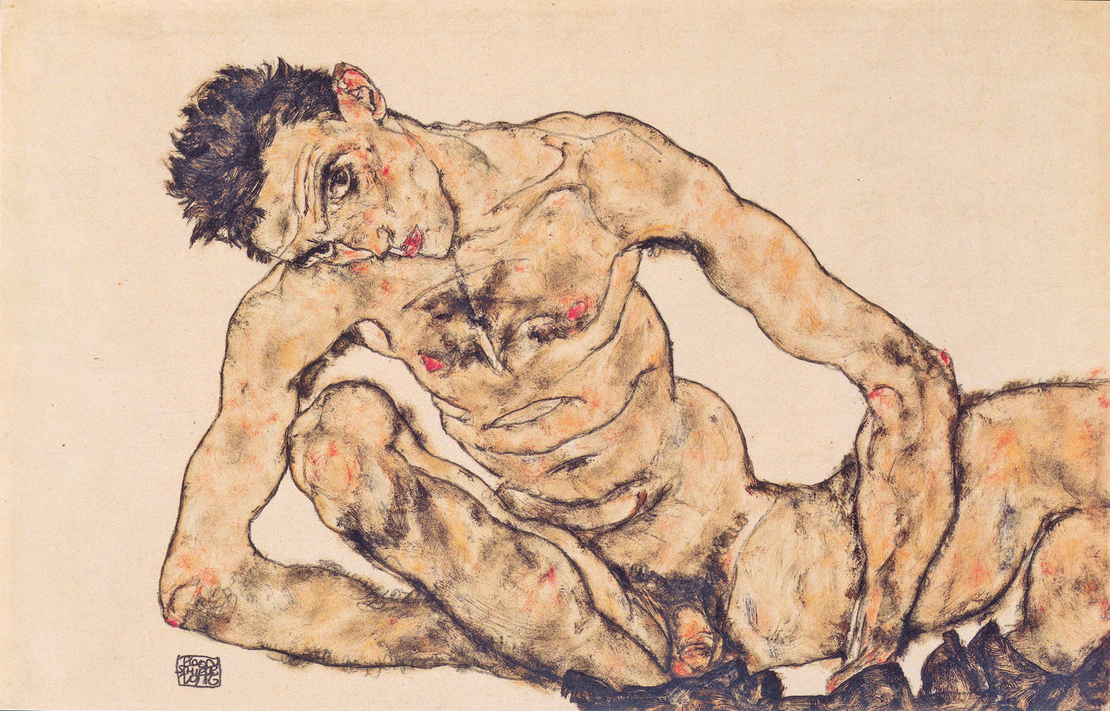 Egon Schiele, *Acto autorretrato*, 1916. Albertina Museum