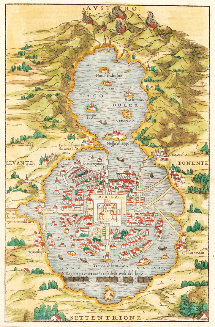 Giacomo Gastaldi, Mapa de la Ciudad de México, *ca*. 1565. Library of Congress 