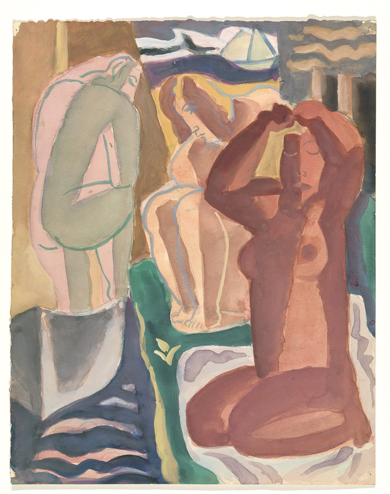 Leo Gestel, *Dos mujeres bañándose y una figura de espaldas*, *ca*. 1929-30, Rijksmuseum