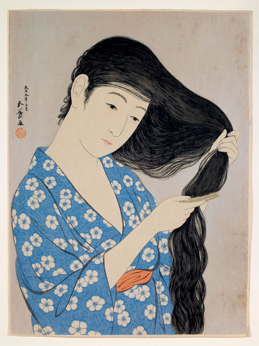 Hashiguchi Goyō, *Mujer peinándose*, 1920 