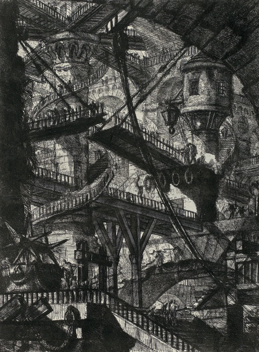 Giovanni Battista Piranesi, *El puente levadizo*, de la serie *Las cárceles imaginarias*, 1761. Rijksmuseum 