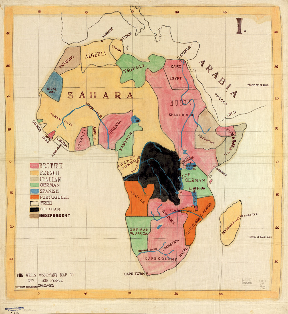 Wells Missionary Map Co., África, *ca*. 1908. Library of Congress 