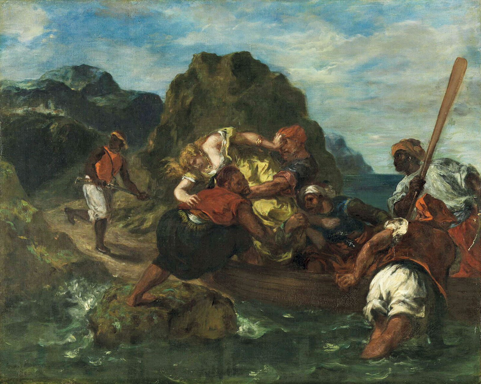 Eugène Delacroix, *Piratas africanos secuestrando a una joven*, 1852. Musée du Louvre