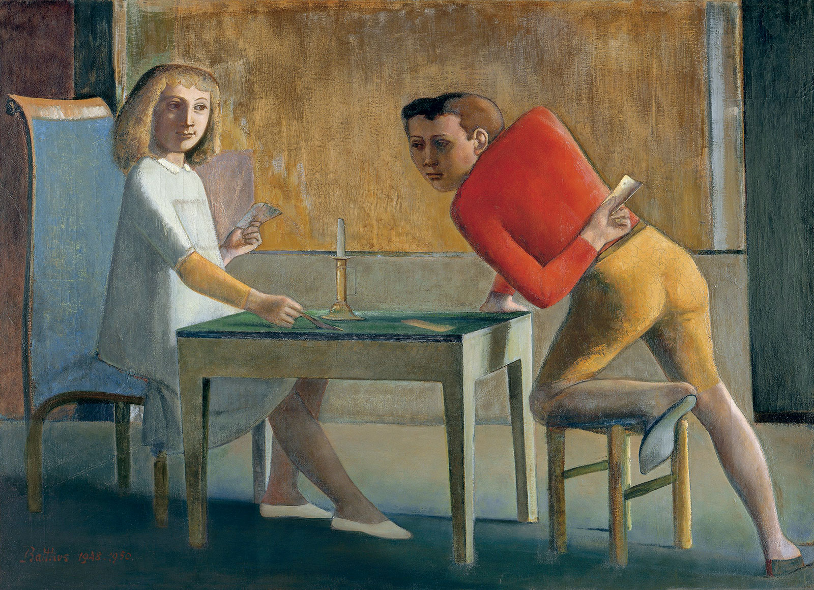 Balthazar Klossowski de Rola (Balthus), *La partida de naipes*, 1948. Museo Nacional Thyssen-Bornemisza