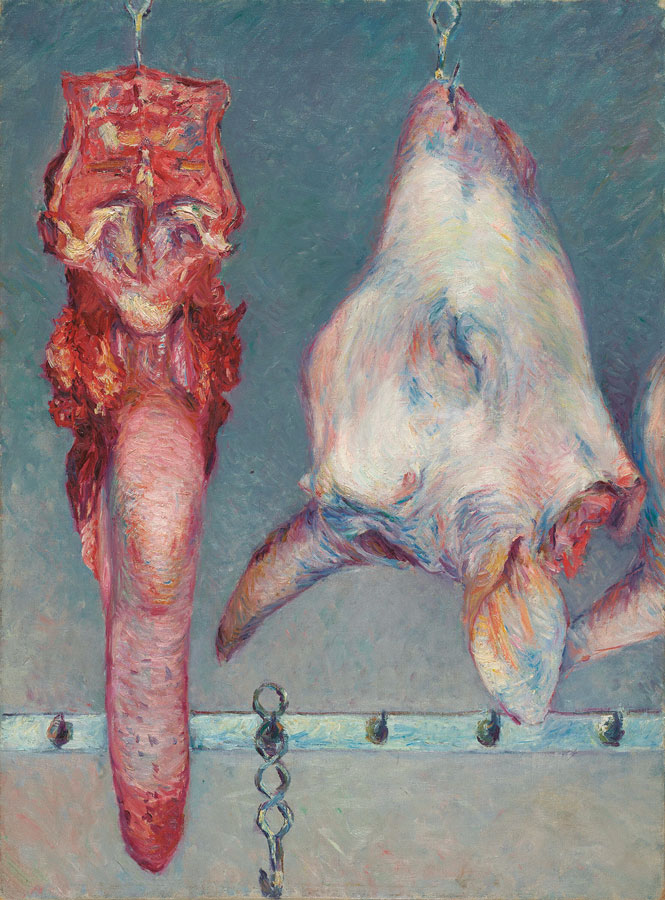 Gustave Caillebotte, _Cabeza de ternero y lengua de buey_, 1882. Art Institute Chicago 
