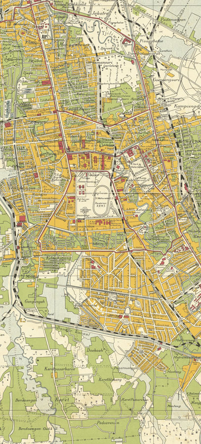 Mapa de Batavia de G. Kolff & Co., _ca_. 1937. Leiden University Libraries. Digital Collections
