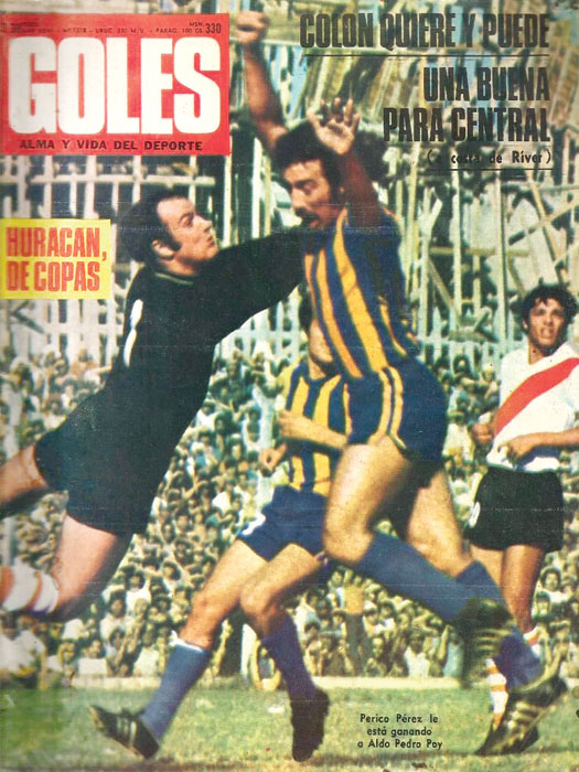   Aldo Poy en la portada de la revista *Goles*, 1974