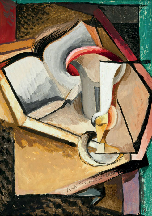 Antonín Procházka, *Bodegón con taza y libro*, 1915 