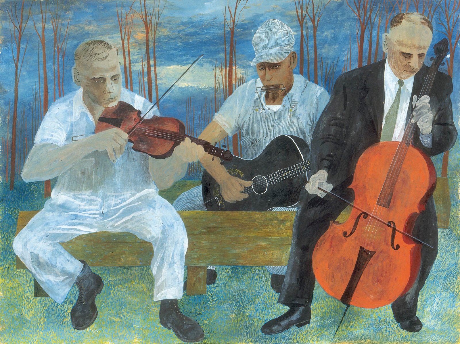 Ben Shahn, *Orquesta de cuatro instrumentos* (detalle), 1944. Museo Thyssen-Bornemisza 