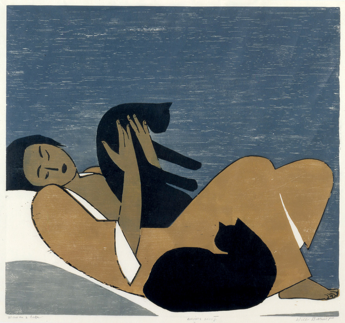 Will Barrnet, *Woman and Cats*, 1962. ©Smithsonian American Art Museum