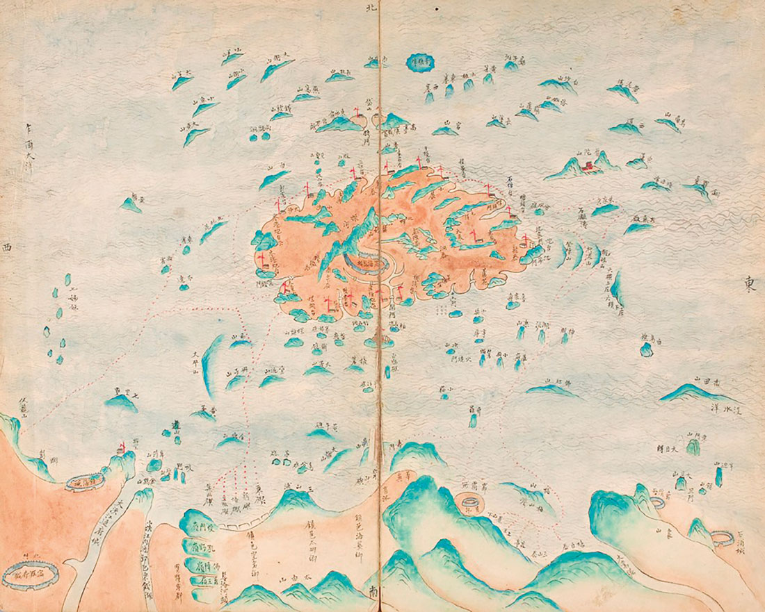Página del álbum _Inglaterra y China_, Dinastía Qing, 1644-1911. Harvard Art Museums, Arthur M. Sackler Museum, Bequest of the Hofer Collection of the Arts of Asia