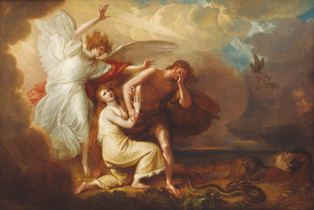 Benjamin West, _La expulsión de Adán y Eva del paraíso_, 1791. Avalon Fund and Patrons’ Permanent Fund, National Gallery of Art