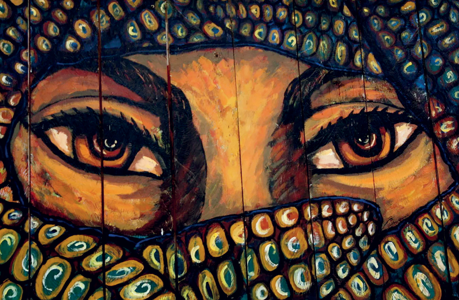 Detalle de mural zapatista