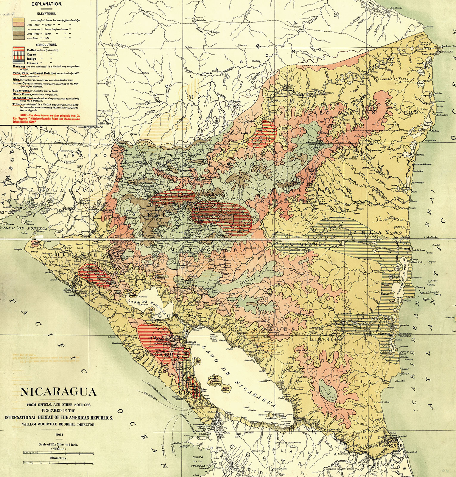 William Woodville Rockhill, mapa de Nicaragua, 1903. Library of Congress