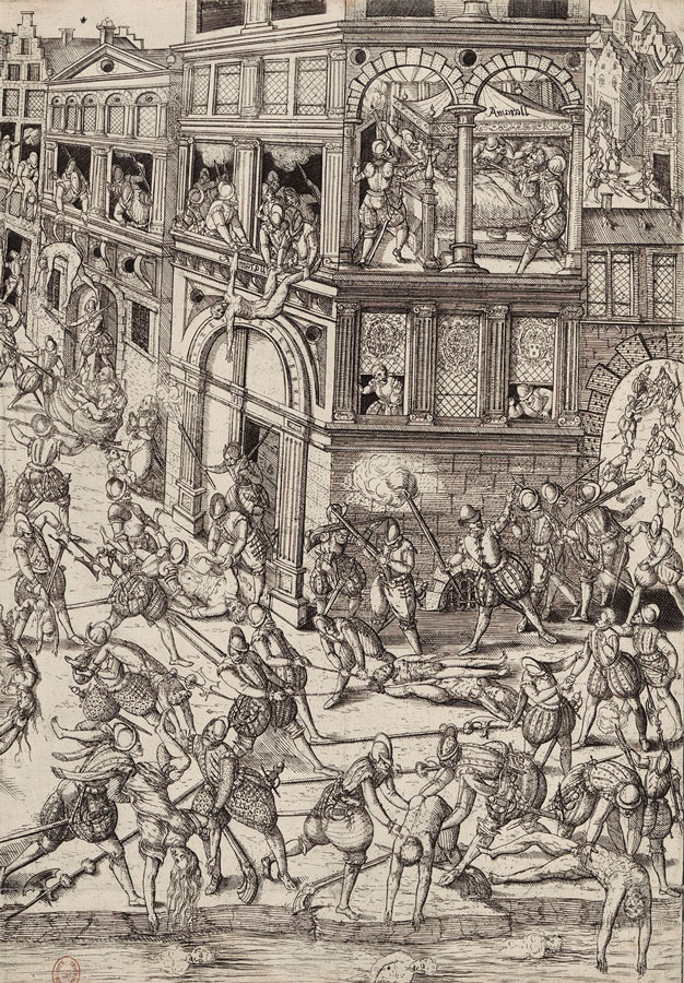 Estampa de la masacre de San Bartolomé. Bibliothèque nationale de France