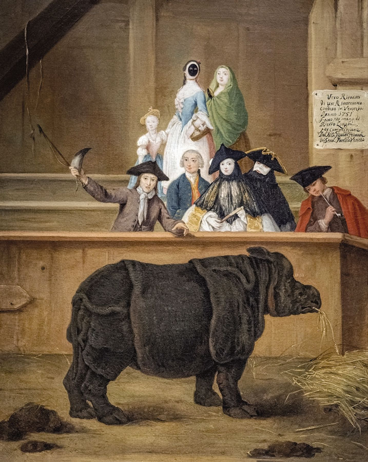 Pietro Longhi, _Il rinoceronte_, 1751. Ca’ Rezzonico, Museo del Settecento Veneziano
