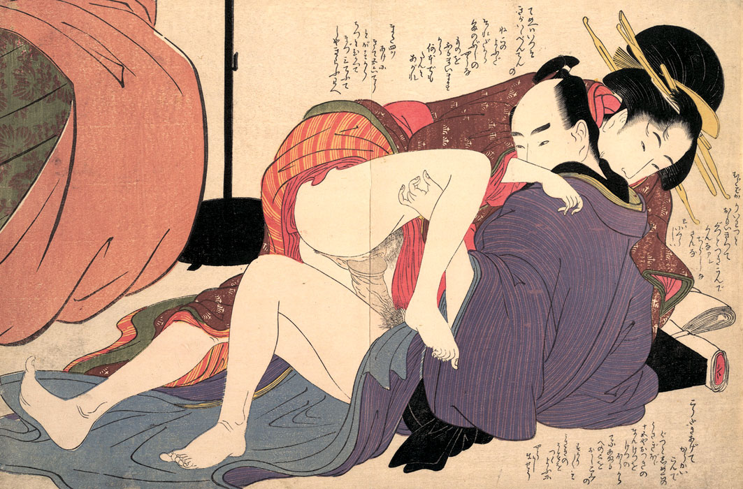 Kitagawa Utamaro, *Hombre casado y viuda*, de la serie *Deseos*, 1799. Rijksmuseum