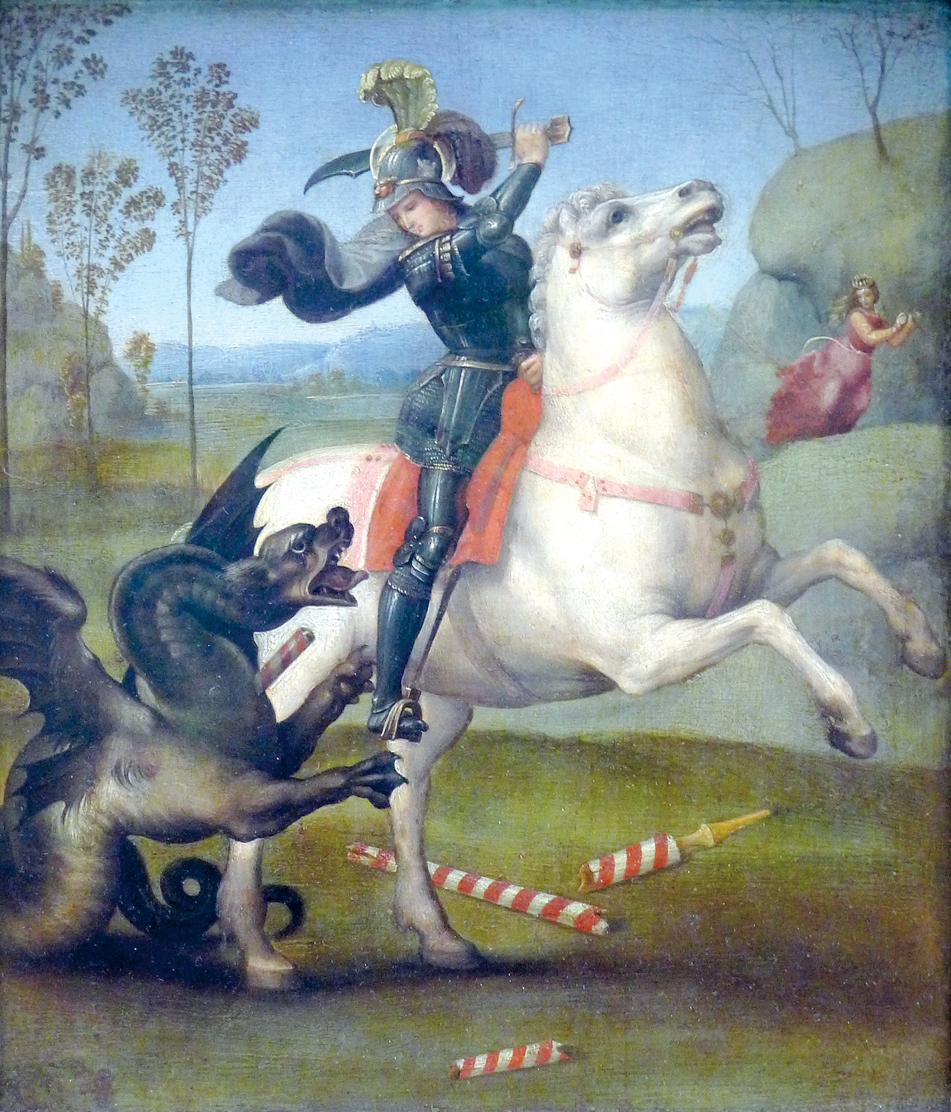 Rafael, *San Jorge y el dragón*, 1504. Musée du Louvre 