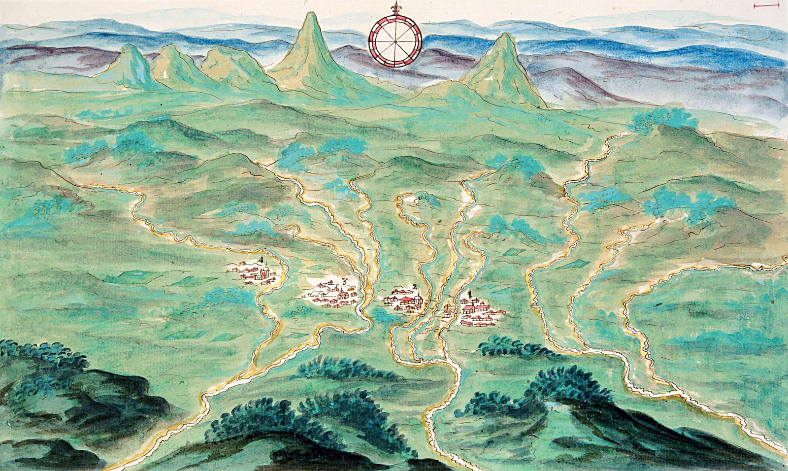 *Mapa del Curato de Cuiiotenango* en Pedro Cortés y Larraz, *Descripción Geográfico-Moral de la Diócesis de Goathemala*, 1768-1770. Archivo General de Indias