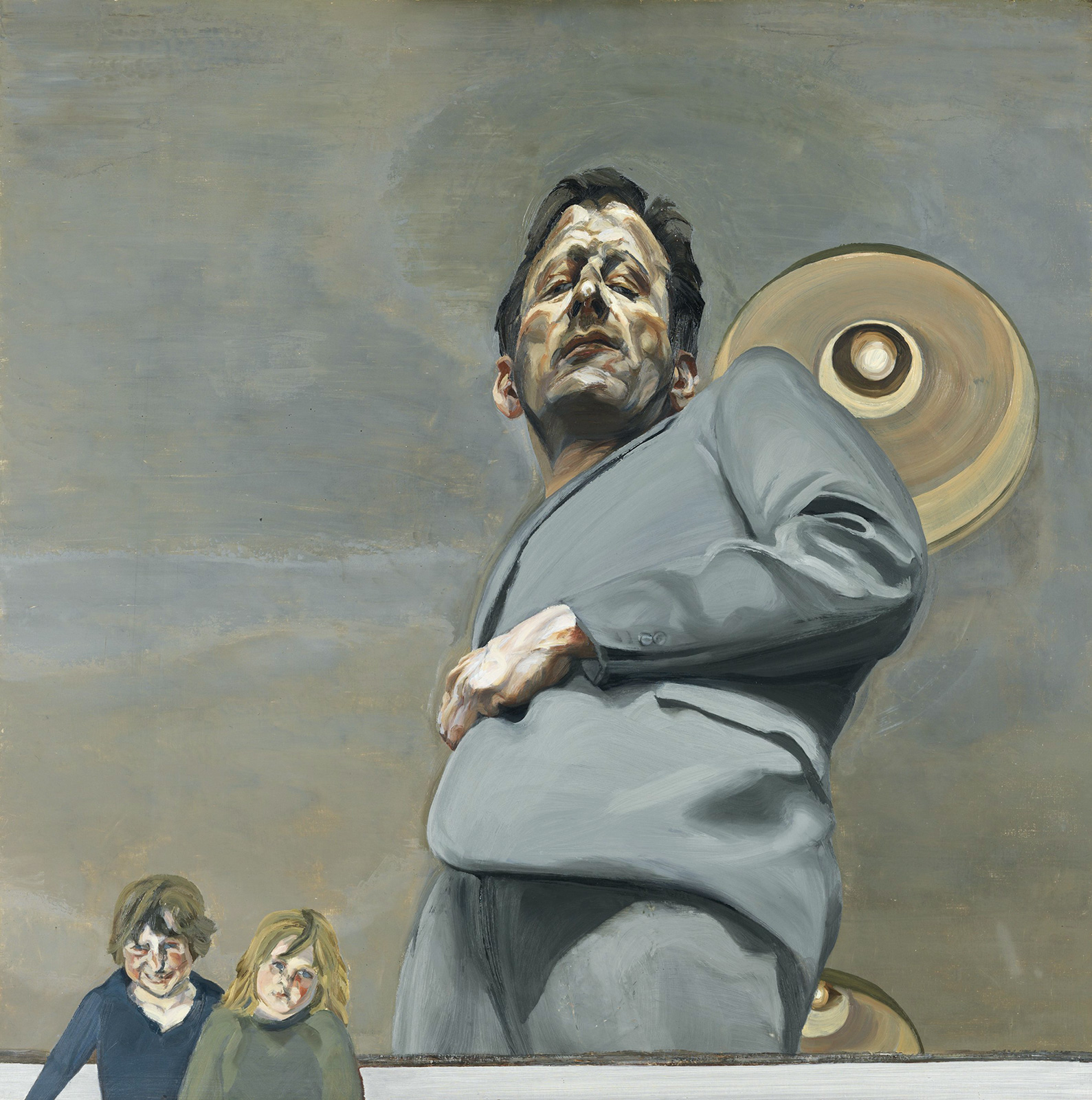 Lucian Freud, *Reflejo con dos niños (autorretrato)*, 1965. Museo Nacional Thyssen-Bornemisza