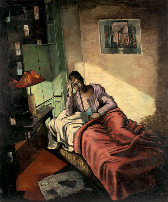 Morris Kantor, *Woman reading in bed*, 1930. ©Smithsonian American Art Museum