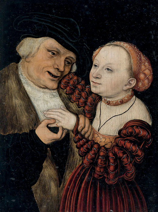 Lucas Cranach el Joven, *Las malas parejas*, 1520-1525 