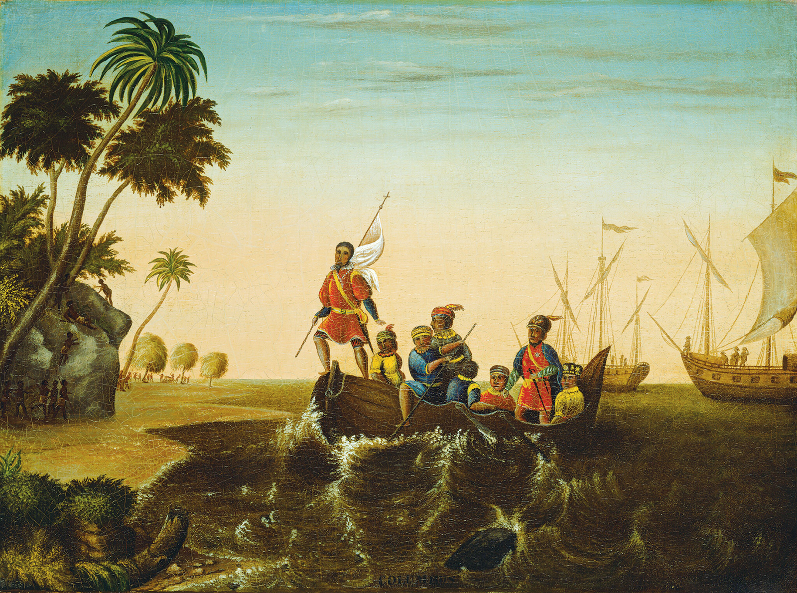 Edward Hicks, *La llegada a tierra de Colón*, 1837. National Gallery of Art 