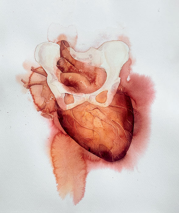 ©Alejandra Alarcón, *Corazón útero*, 2021. Cortesía de la artista
